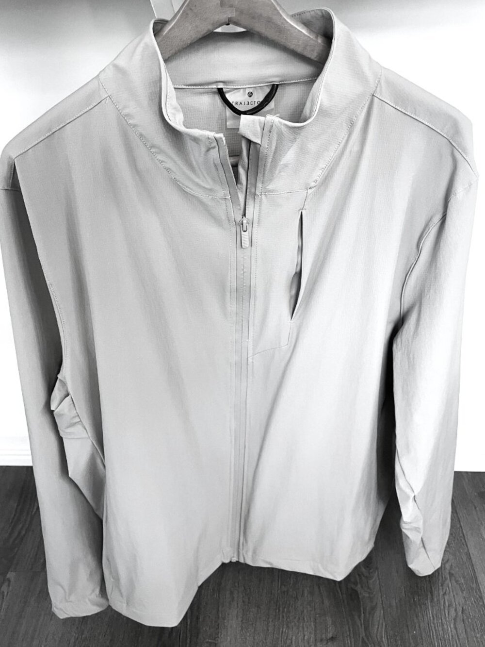 Women's TRAJ3CTORY Zip Up Windbreaker Jacket Gray Sz L Golf